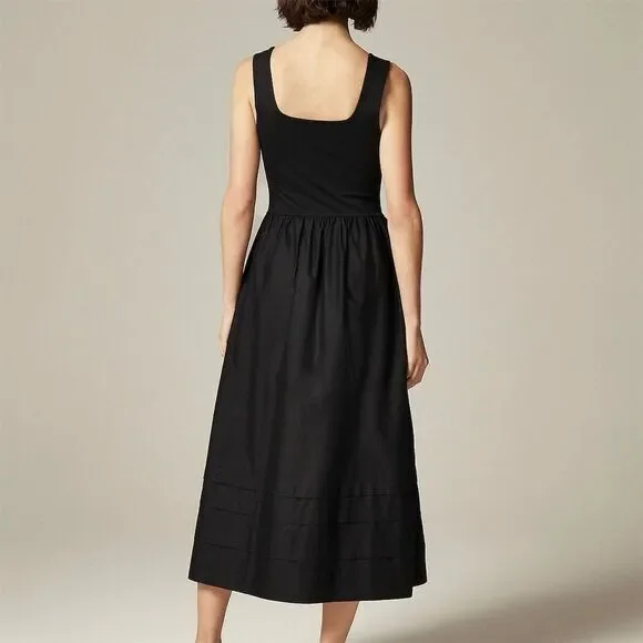 NWT J. Crew Women's XS Black Drop-Waist Mixy Dress Knee Length Sleeveless‎ - Picture 2 of 10